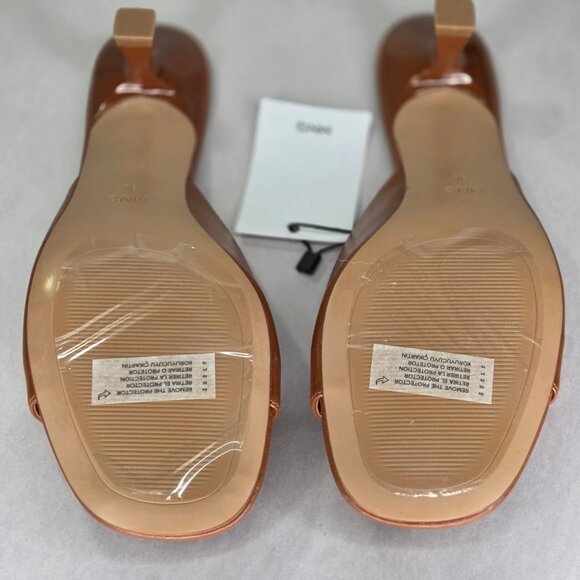 NWT MANGO Women's Kitten Heel Sandals Leather - Picture 5 of 7